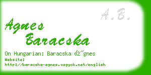 agnes baracska business card